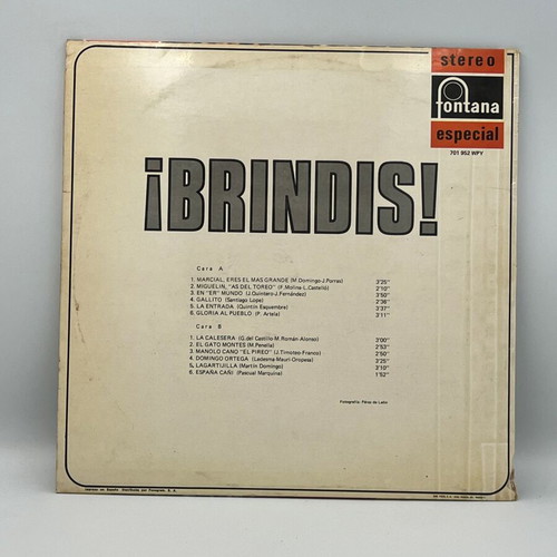 Banda Hispania ¡Brindis! vinyl record used