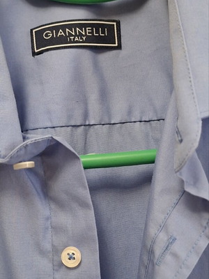 Giannelli men's short-sleeve shirt like new, blue, size L