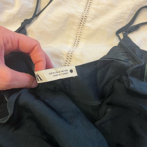 Zara deep green draped dress like new, size M