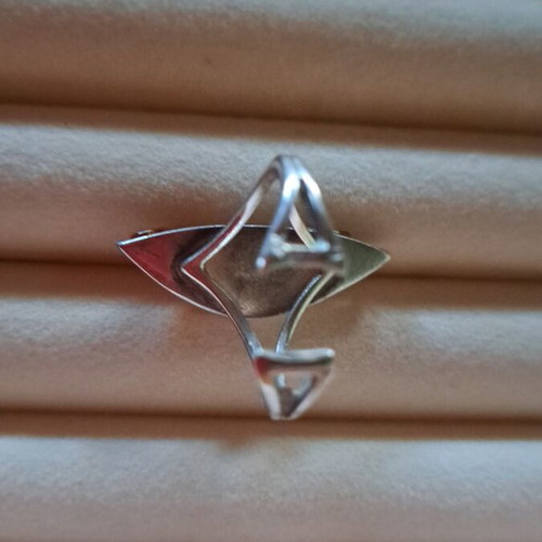 Silver ring with genuine Polish amber used, brown shade