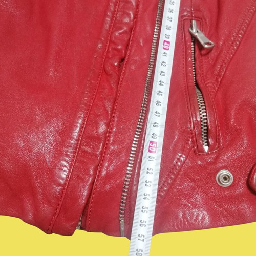 Freaky Nation red leather vest used, rock retro style