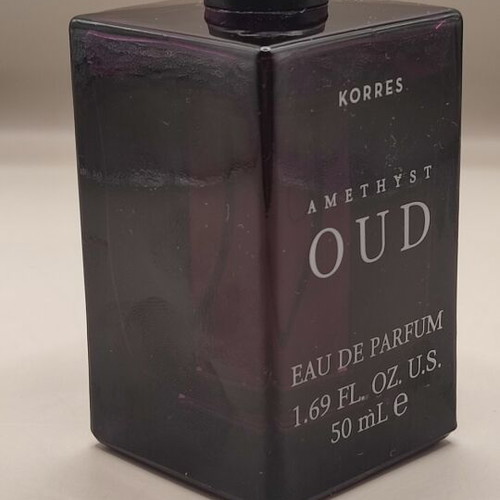Korres Amethyst Oud Eau de Parfum 50ml used, exotic warm scent