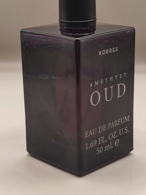 Korres Amethyst Oud Eau de Parfum 50ml used, exotic warm scent