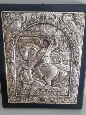 Εικόνα Άγιος Δημήτριος ασημένια σαν καινούργια