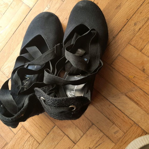 Espadrille platform black size 39 like new