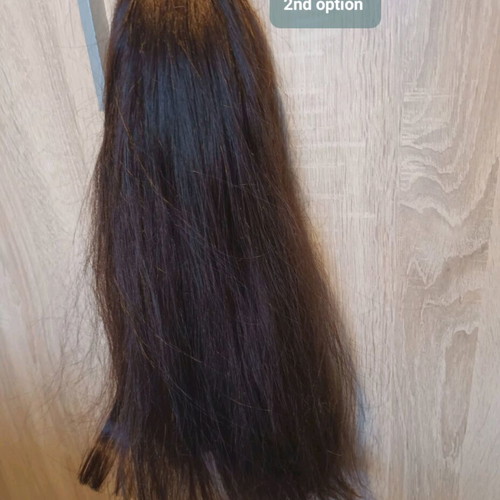 Hair extensions with clippers used, 48cm chocolate brown
