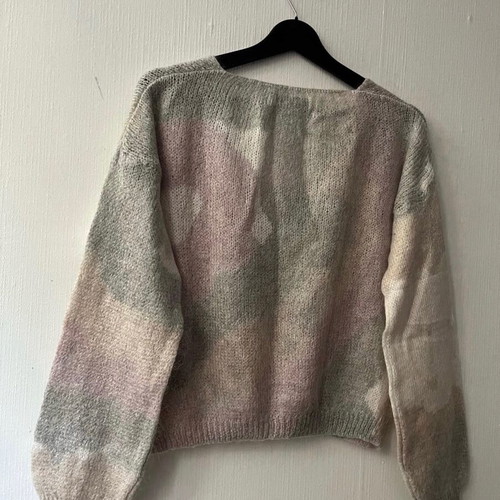 Wool-blend cropped sweater Toi&Moi used, white and pink