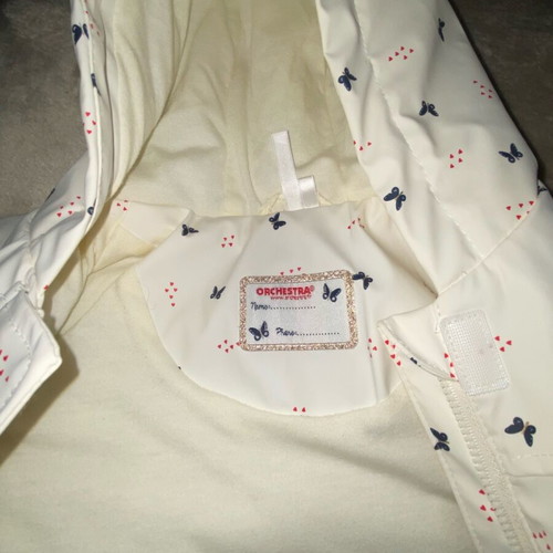 Gomme parka with butterfly pattern, waterproof jacket for toddler girl