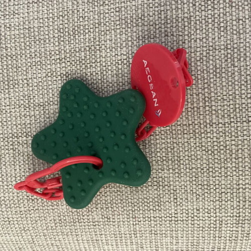 Luna Car Keys toy used with teether and pacifier clip