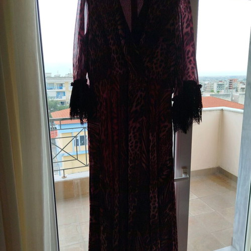 Open dress pink XL like new with lace sleeves