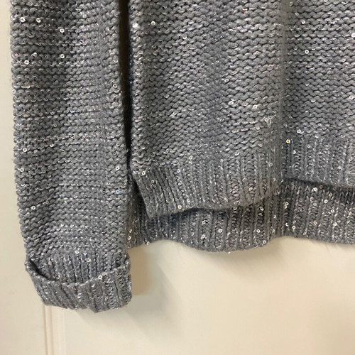Sweater with sequins gray like new, size S