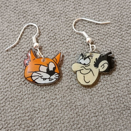 Drakoumel and Psipsinel Earrings Handmade from Shrink Plastic
