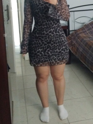 Leopard dress new, beige and brown
