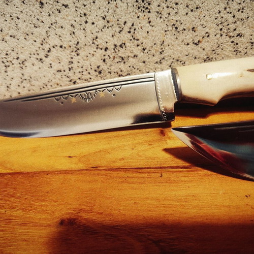 Handmade knives by Master Bai Dobri with Dulo family symbols