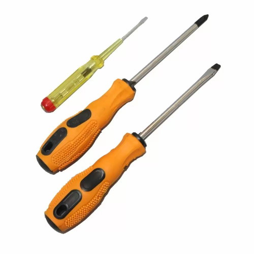 Set of 2 Medium Screwdrivers and 1 Electrician Screwdriver New