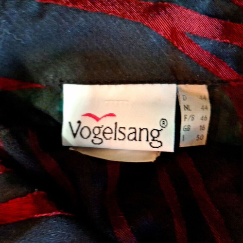 Vogelsang chiffon shirt with red velvet motifs XL like new