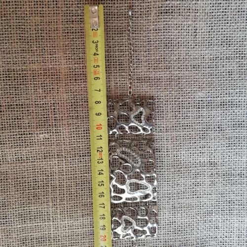 Stainless steel bracelet silver with clear zircon shapes new