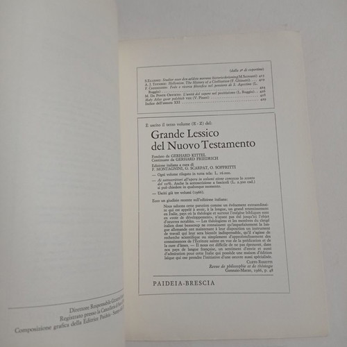 Paideia magazines used, 2 issues 1966 and 1971, Italian