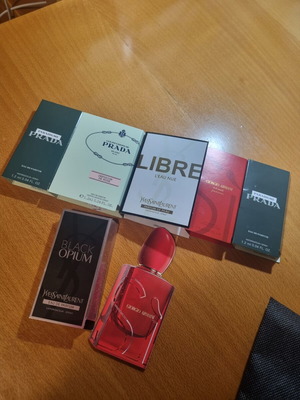 Perfume samples pack of 7 Prada, YSL, Armani new, authentic