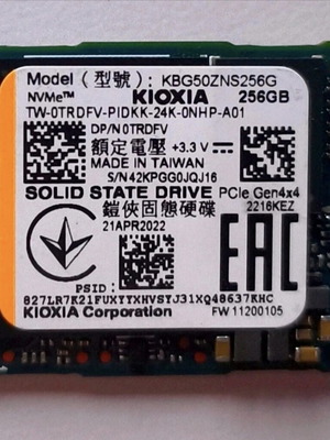 Kioxia 256GB SSD M.2 Nvme like new