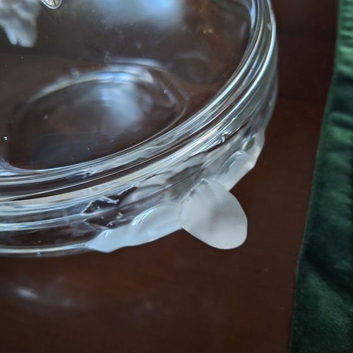 Crystal chocolate fondue pot like new, clear and frosted glass