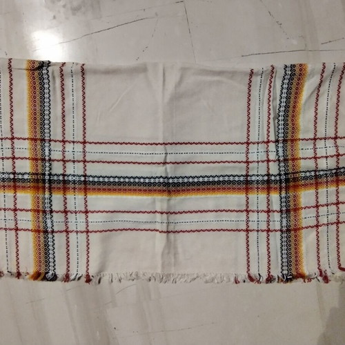 Handwoven tablecloth with fringes 80x80, new