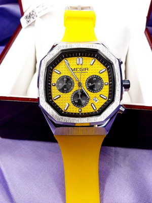 Megir sport watch new, chronograph, mineral glass