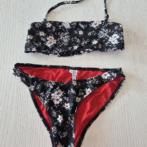 Bikini set SugarFree black floral size 16, like new