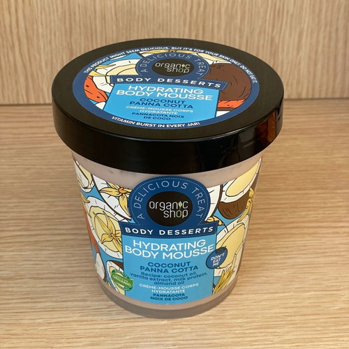 Organic Shop Hydrating Body Mousse Coconut Panna Cotta new 450ml with coconut scent