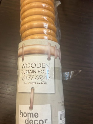 Wooden curtain pole rings new, natural color, 28mm