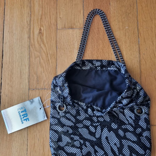 Zara shoulder bag new, black and silver with adjustable chain
