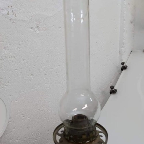 Opaline oil lamp, height 66 cm