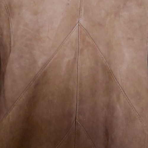 Mouton coat brown like new, genuine leather and fur, size M