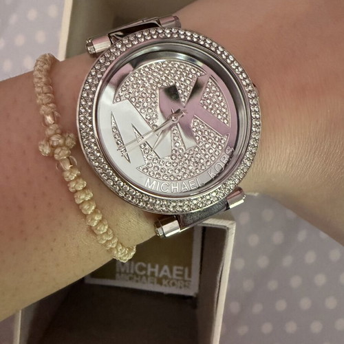Michael Kors watch new with zirconia silver tone