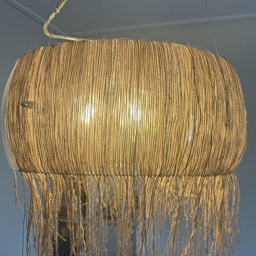 Glass ceiling light for 3 bulbs like new with silver details