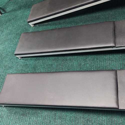 Abdominal benches used, set of 3 with new upholstery and wheels