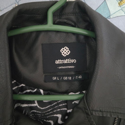 Attrattivo leather jacket, black, size L
