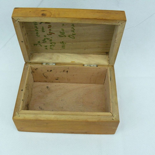Old wooden jewelry box used, brown