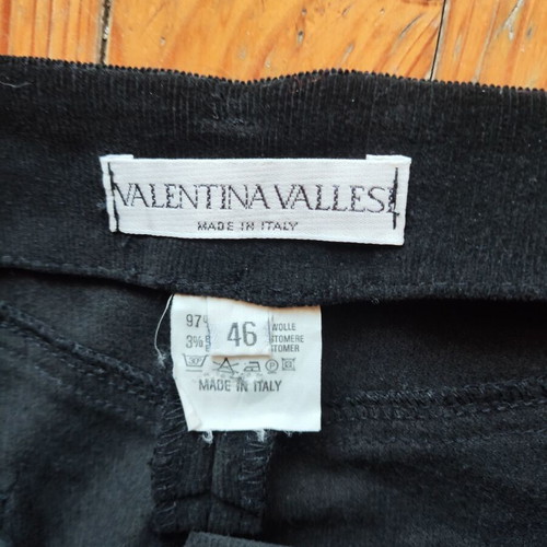 Valentina Vallesi Black Skirt Thin Cotton Corduroy L/XL Like New