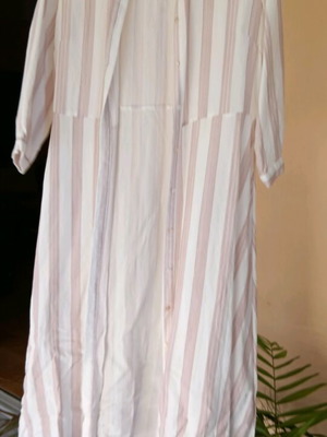 Meisie maxi jumpsuit like new, white with vertical purple pink stripes, size S