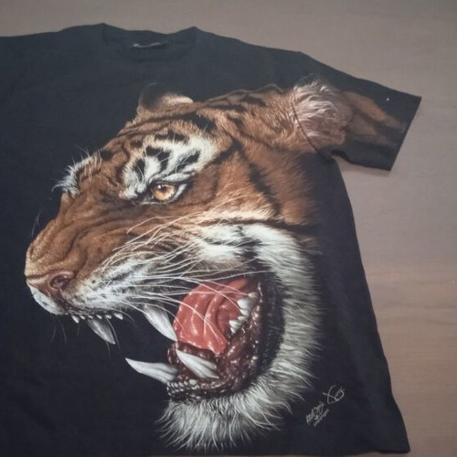 Rock Eagle summer t-shirt new with tiger print size S black