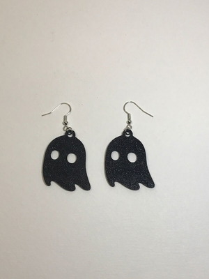 Ghost Earrings new, black, 3D printing