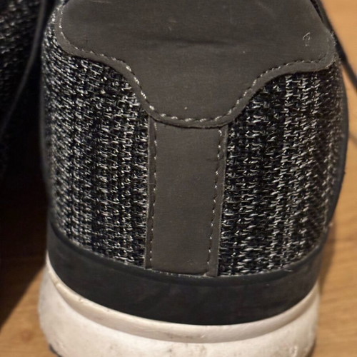 Men's athletic shoes used, gray with black laces, size 45