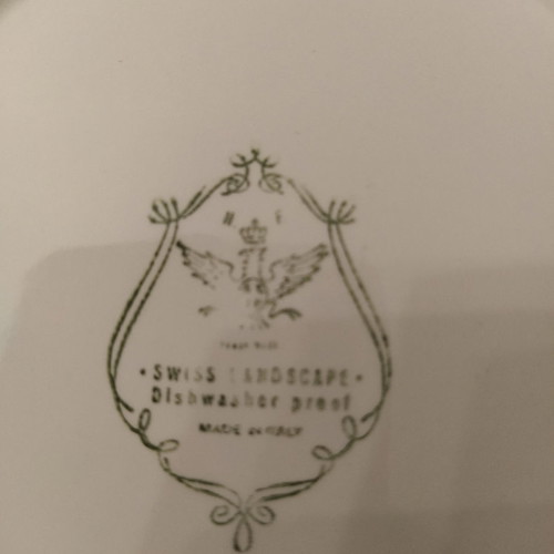 Collectible porcelain plates used, pack of 6, Swiss Landscape