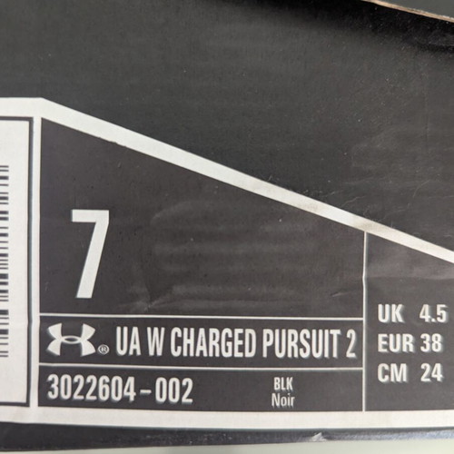 Under Armour UA W Charged Pursuit 2 athletic shoes new, size 38