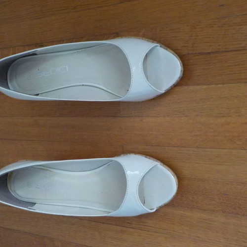 Sedici white platform shoes used, 9 cm heel, size 37