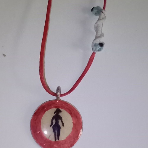 Silver pendant 925° painted with liquid glass coating new