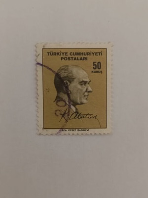 Atatürk 50 Kuruş Turkey Collectible Stamp like new