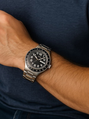 Swatch Irony Cool Days μεταχειρισμένο ρολόι με αδιάβροχο ατσάλινο κάσα και φωσφορίζοντα δείκτες