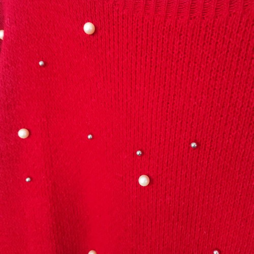 Red sweater with pearls like new, Decoro, size M